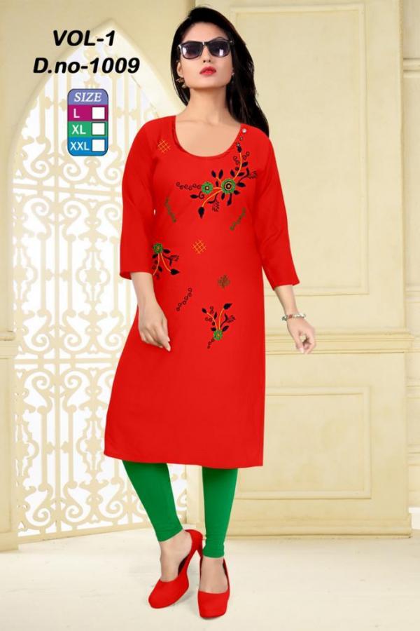 Rich Look-Rayon-With-Handwork-Kurti